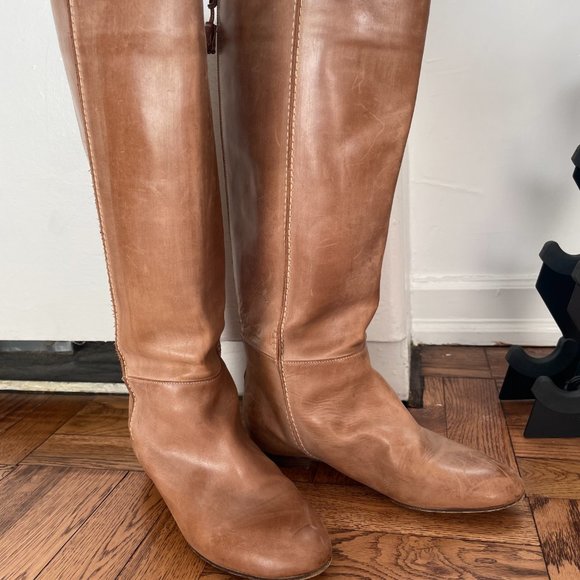 Chloé Leather Heloise Knee High Rear Zip Riding Boots 7.5 - Picture 3 of 10